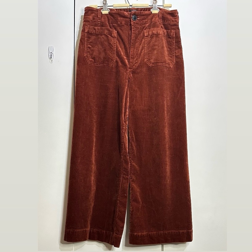 Anthropologie Maeve The Colette  Stretch Corduroy Pants in Rust